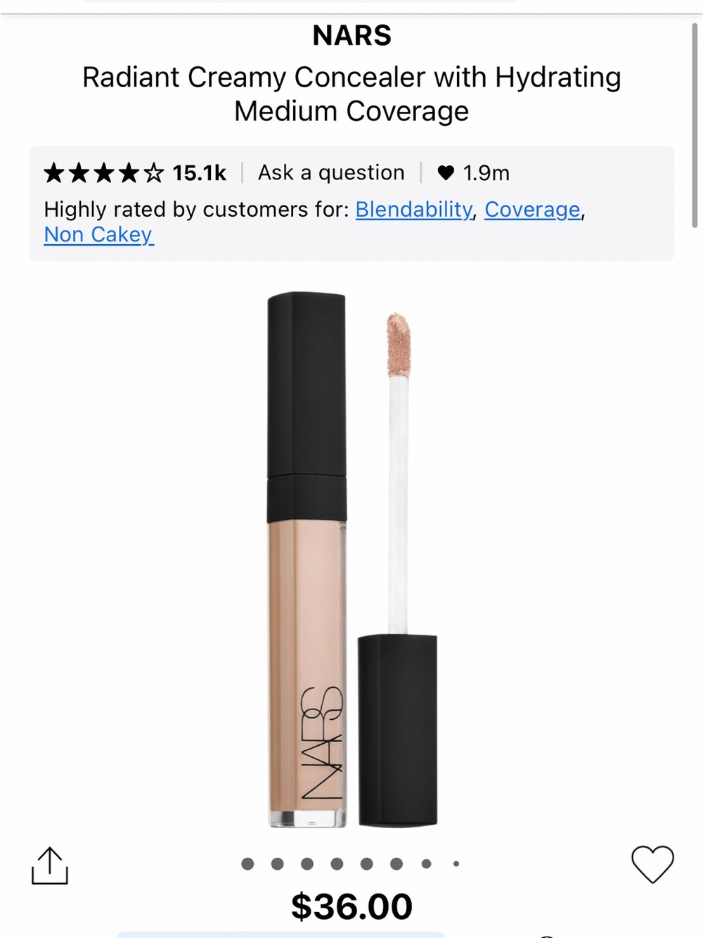 NARS Radiant Creamy Concealer - Shade Vanilla NIB